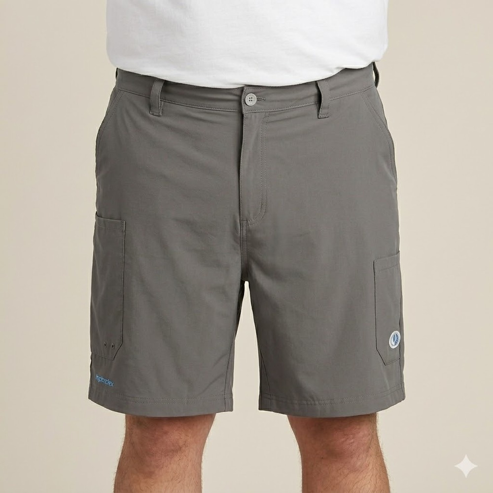 Mossy Oak Fishing Shorts Hydroplex Cooling Cargo Grey Size XL‎